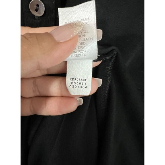 J. Jill Black Knit Shirt Collared Elastic Waist Front Button Dress Size XS - Picture 7 of 9